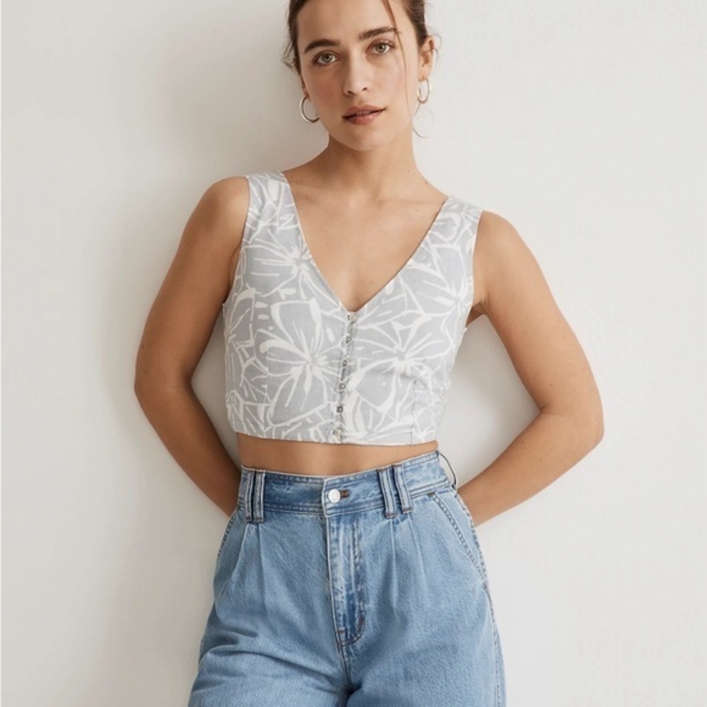 Madewell Linen-Blend Gwen Crop Vest Top